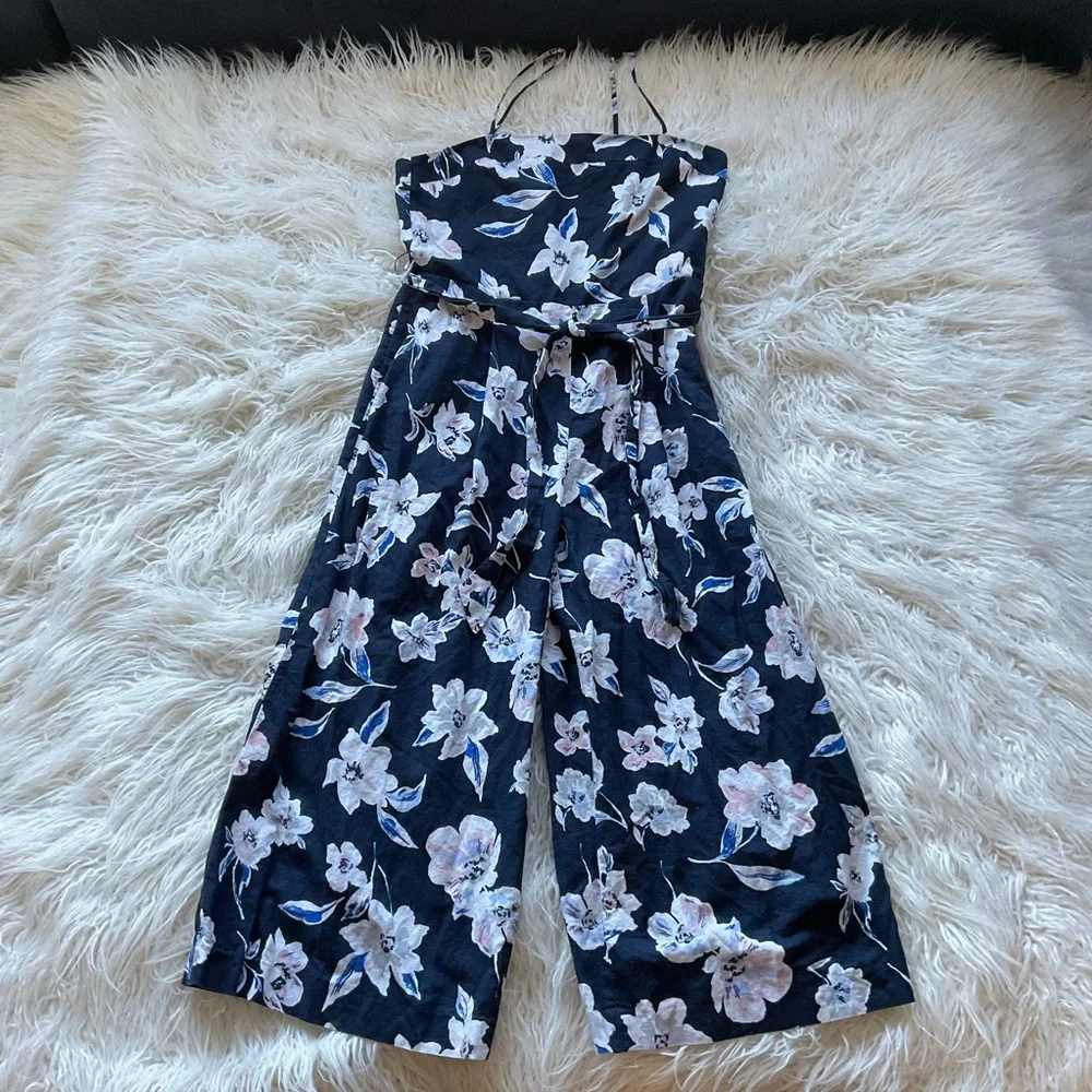 Banana‎ Republic Floral Linen Blend Jumpsuit